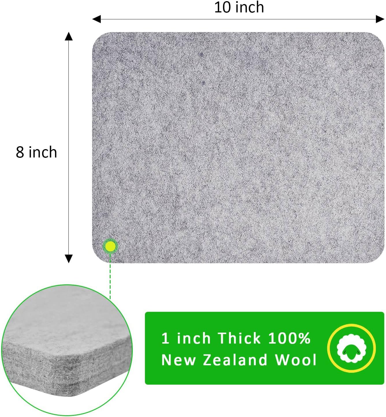YCWEI YCWEI Needle Felting Pad,100% Natural Wool Needled Felting Mat, 8 x 10 x 1 inch Eco-Friendly Felting Block, Thick and Firm Needle Felting Base