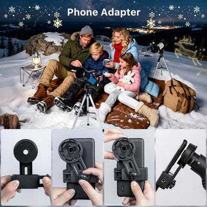 FREE SOLDIER Telescope for Kids 70mm Aperture Astronomical Refractor Telescopes for Beginners (15X-150X) 300mm Telescope for Adults High Powered with A Phone Adapter & A Wireless Remote (White)