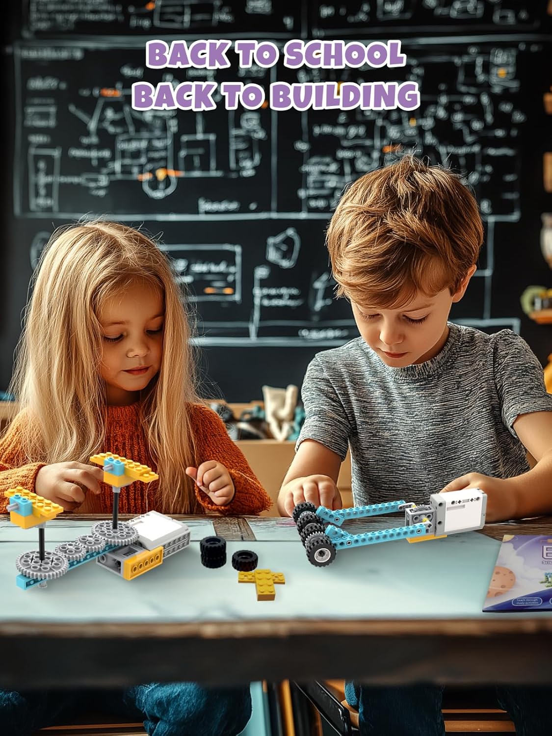 Veecafiodi 50 in 1 Science Kit for Kids 6-12, STEM Toys for Kids Age 8-12, Educational Building Toy for Boys Girls, Motorized Engineering Set, Birthday Gift