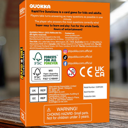 QUOKKA Family Conversation Cards Game - Break The Ice Game for Kids and Families - Icebreaker Cards with 500+ Questions - Family Game for Kids 8-12 - Perfect for Families Games Night I Travel Version