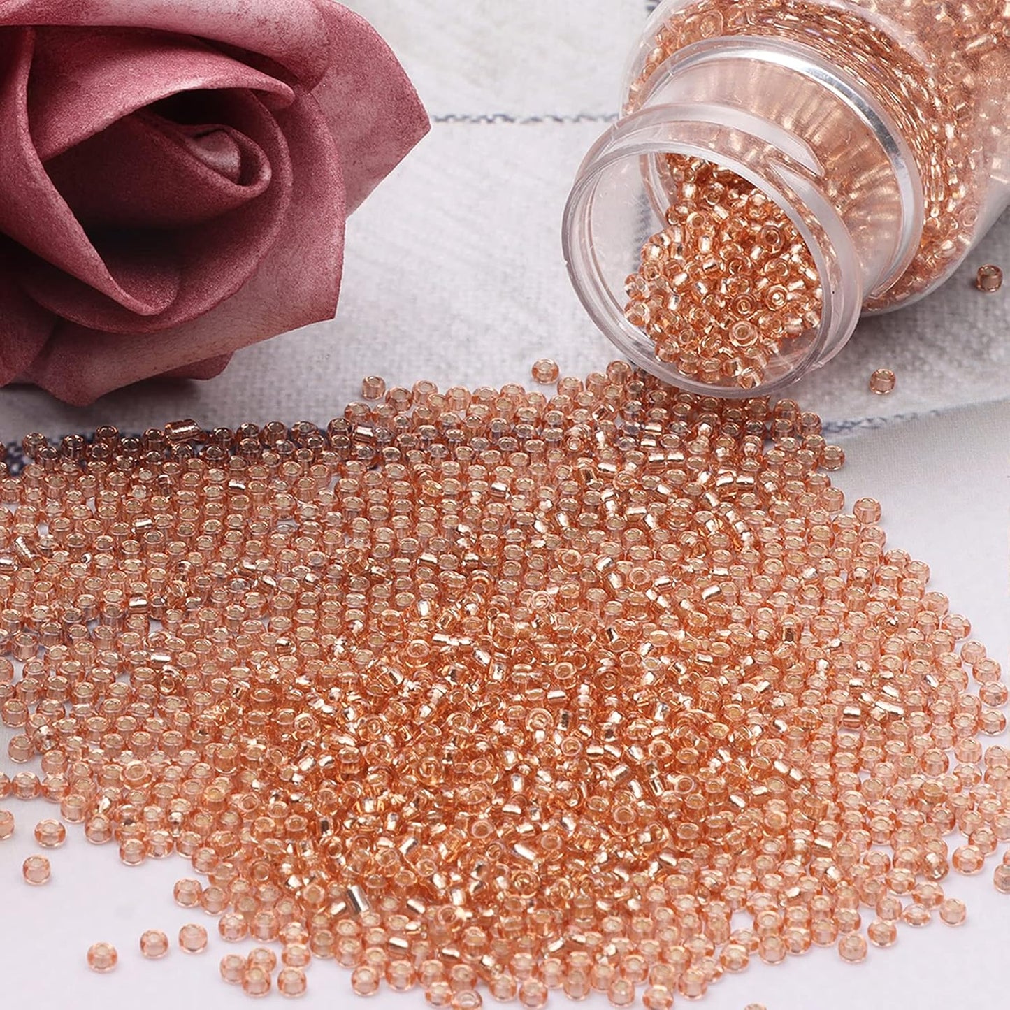 10100 Pcs Size 11/0 Glass Seed Beads, 2 mm Dark Green Small Mini Spacer Loose Pony Beads for Jewelry Making and DIY Crafts - Colors B