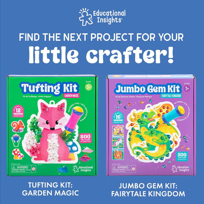 Educational Insights Tufting Kit - Arts and Crafts for Kids Ages 4-8, Poke in Art Kits for Girls & Boys, DIY Kids Craft Kit, Mess Free Art Set with Crafting Supplies, Easy Toddler Crafts