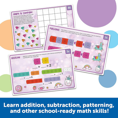 Learning Resources MathLink Cubes Kindergarten Math Activity Set Sea Adventures! - 115 Pieces, Age 5+, STEM Teaching Toys, Kindergartner Games