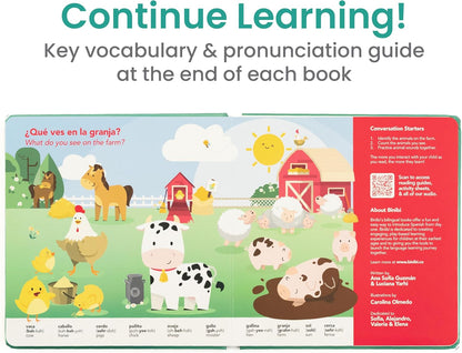 Binibi La Granja Bilingual Sound Book - Interactive Spanish Learning for Babies - Ages 1-5