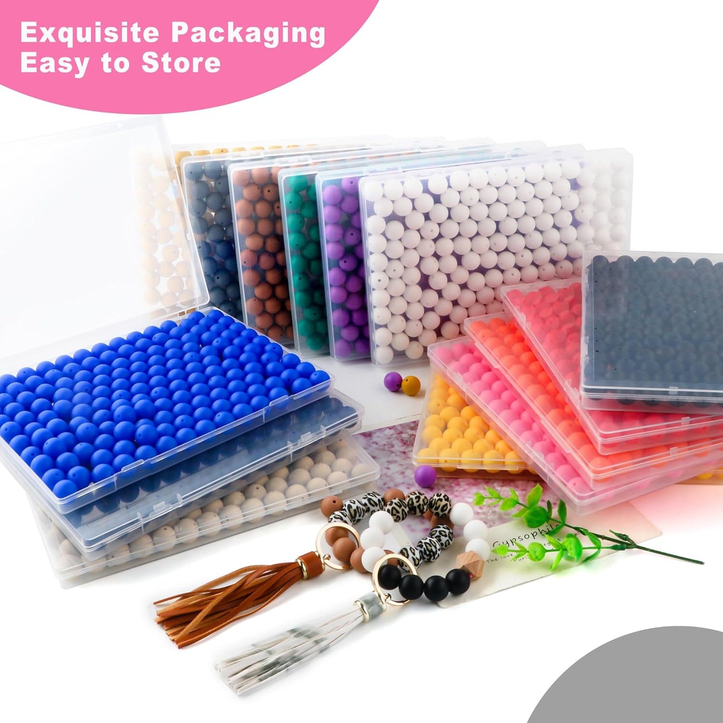 65Pcs 19mm Silicone Beads for Keychain Making Bracelet Necklace, Bulk Round Silicone Beads for Pens（Christmas Green） - Colors A