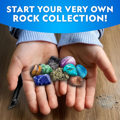 National Geographic Gemstone Dig Kit – Dig Up 10 Real Gemstones and Crystals, Science Kit for Kids, Gem Digging Kit, Gift for Girls and Boys, Mining Kit, Rock Collection
