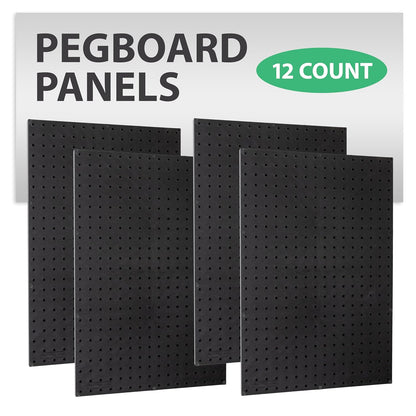 WallPeg Made in USA Pegboard Panels Garage Organization - Wall Storage Kit (PB-2 B) (2) ea - 24" x 16" Peg Board Tool Organizer Panel Set - Garage Organizer Kit