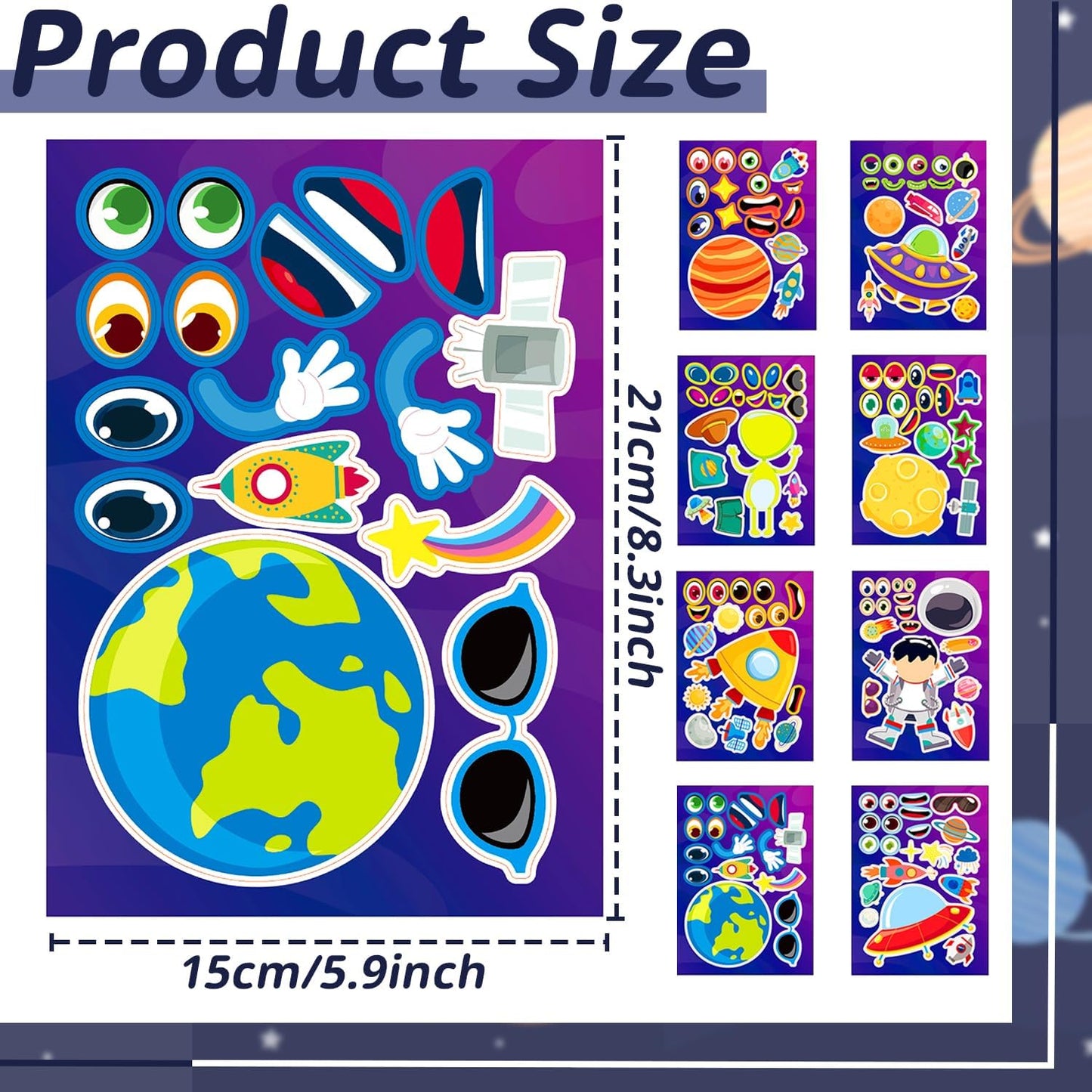 24-Sheet Make Your Own Science Sticker Kit | Microscope, DNA & Scientist Designs - Reusable Educational Decor for Classrooms & Kids Rooms