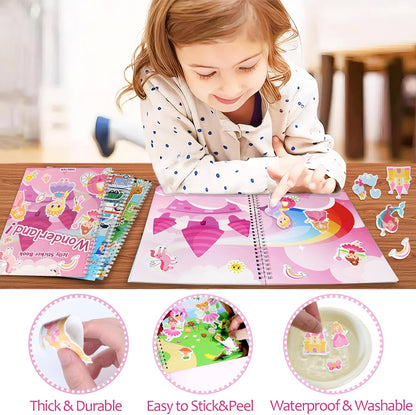 Jelly Sticker Books for Toddlers 2-4 Years, Reusable Sticker Book for Kids 1-3, Toddler Easter Basket Stuffers＆Travel Essentials Animals Stickers for Kids Toddler Plane Activities (Animals)