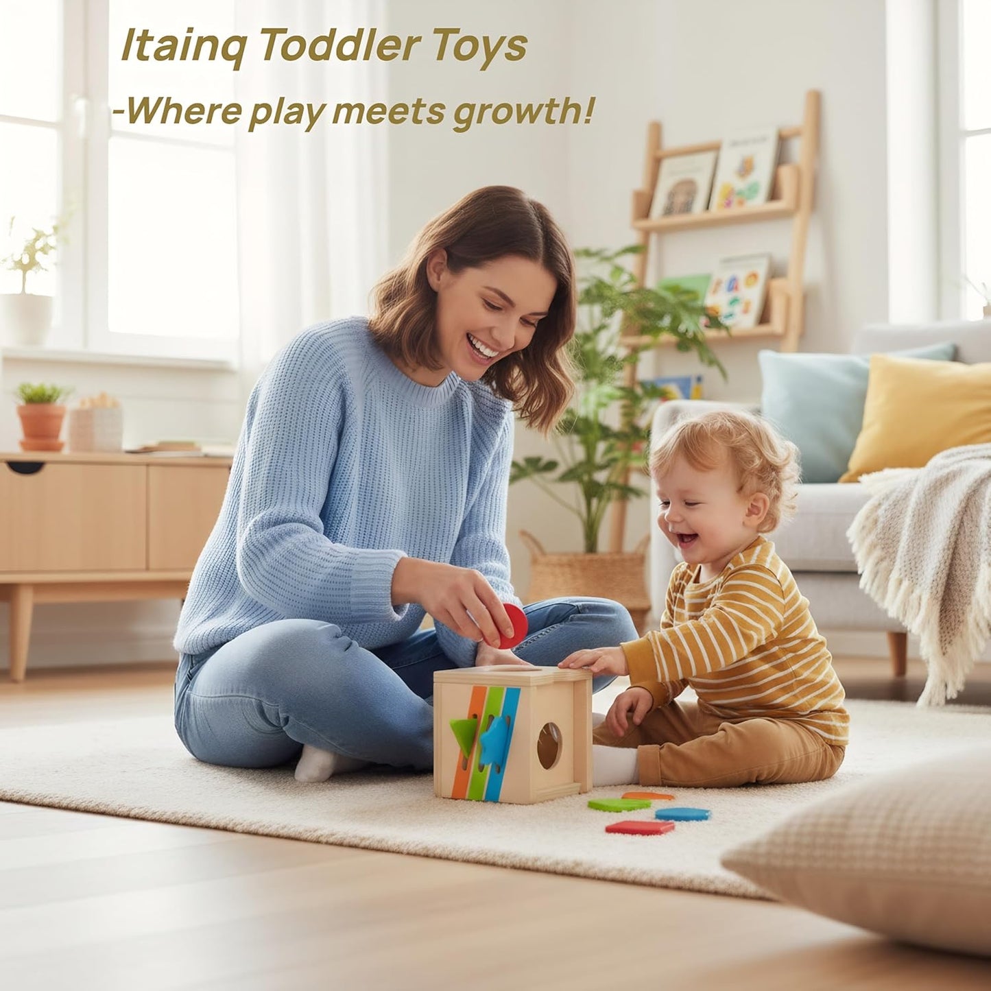 5 in 1 Montessori Activity Toys for 2 3 Year Old Boys and Girls, Wooden Learning Toys with Object Permanence, Bird Feeding Game, Fine Motor Skills, Problem Sloving