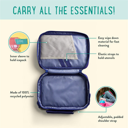 PlanetBox Rover Stainless Steel Bento Box Style Lunch Box Kit for Youth with 5 Compartments – Butterflies Edition includes Insulated Lunch Bag, Leakproof Food Containers & Matching Magnets