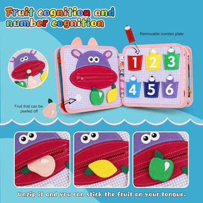 Busy Book for Toddlers Montessori Toys- Busy Board for 1-3 Year Boy Gifts Girl Toys Educational Learning Quiet Activity Books Toddler Airplane Travel Toy for 1 Year Old Birthday