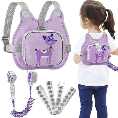 Accmor Toddler Harness Leash + Reflective Anti Lost Wrist Link, Cute Car Kids Back Pack with Hand Strap Collapsible Child Walking Restraint Belt Tether Hold Baby Boys Close for Outdoor Travel
