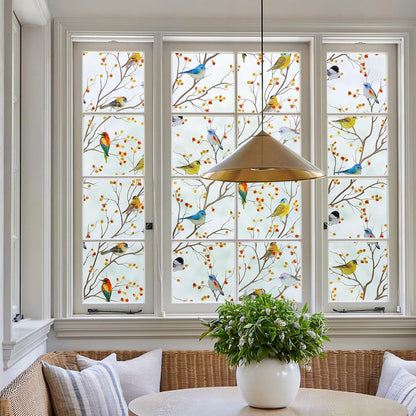 DKTIE Wooden Blinds Pattern Decorative Window Privacy Film, Sun Blocking Heat Control, Static Cling No Glue, with Installation Tools, Stained Glass Window Film (S531, 17.7" x 78.7")