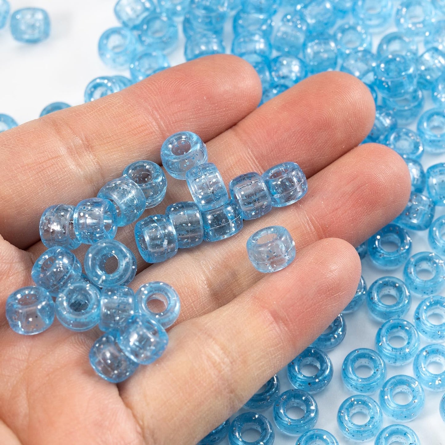 Gxueshan 1000 Pcs Acrylic Black Pony Beads 6x9mm Large Hole Pen Hair Kandi Beads Bulk for Friendship Bracelet Necklace Jewelry Making Earring Braiding Kit