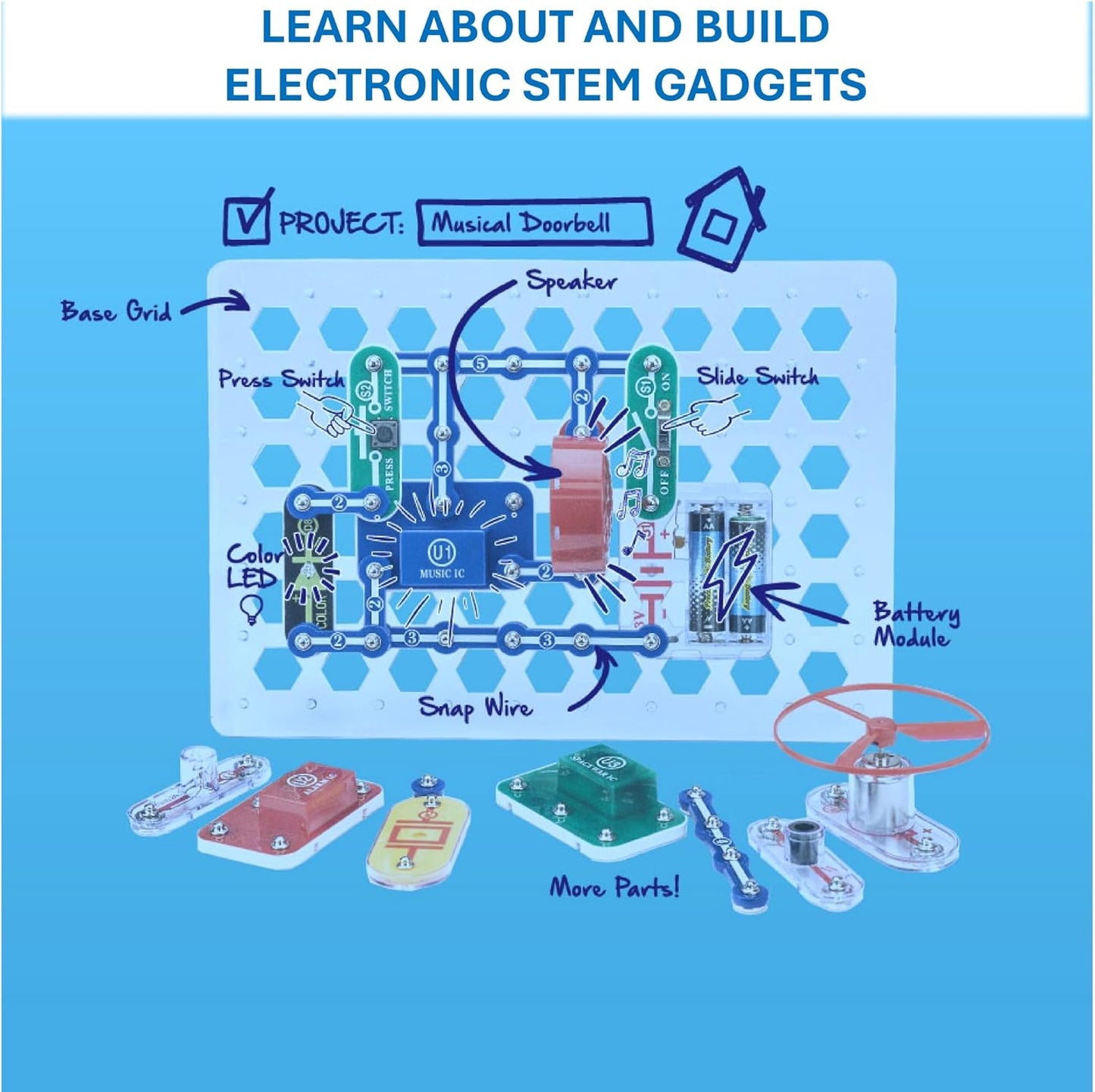 Snap Circuits Classic SC-300 Electronics Exploration Kit | Over 300 Projects | Full Color Manual Parts | STEM Educational Toy for Kids 8+ 2.3 x 13.6 x 19.3 inches