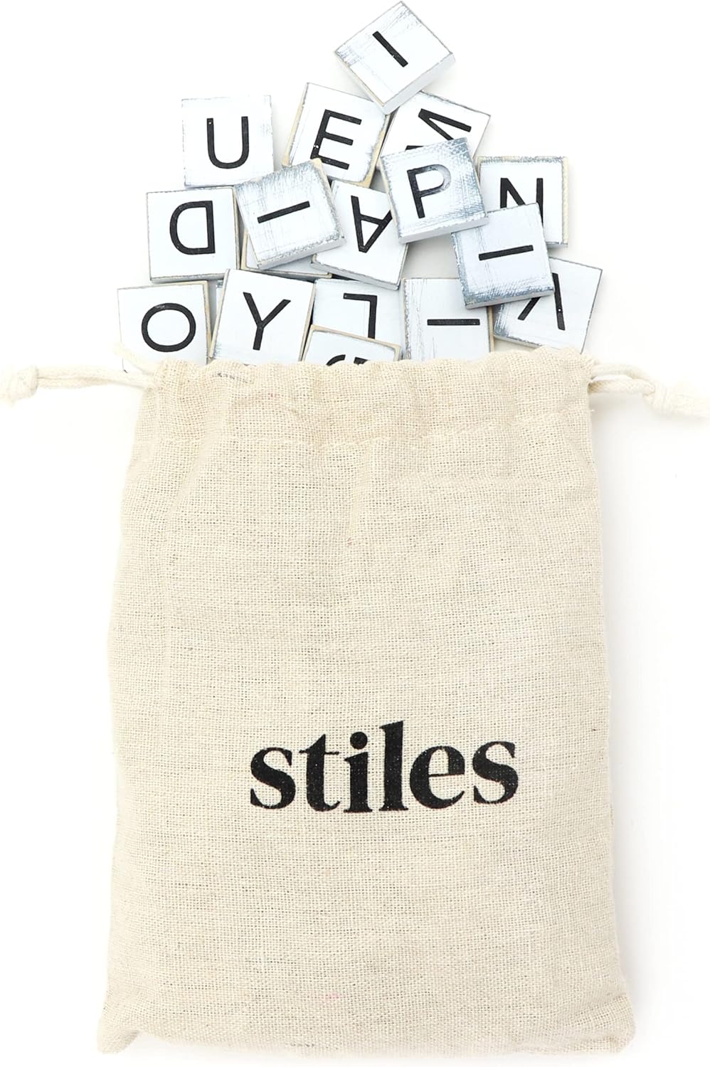 Stiles 100 Piece Wooden Magnetic Letter Tiles - Grey