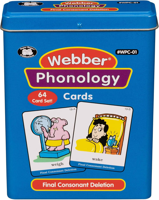 Super Duper Publications | Webber® Illustrated Phonology Final Consonant Deletion Minimal Pair Card Deck | Educational Learning Resource for Children