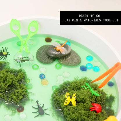 Sensory Bin Activity Set for Kids, Montessori & Reggio Inspired Classroom Materials, Small World Play Kit (ON The Farm)