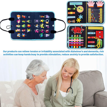 Fidget Blanket for Adults with Dementia,Dementia Activities for Seniors,Alzheimers Dementia Products for Elderly, Busy Board,Sensory Blanket for Autistic Autism.