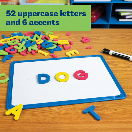READY 2 LEARN Magnetic Alphabet Letters | Uppercase | 52 Large Foam Magnets for Kids | Educational Learning Tool for Classrooms, Refrigerators, White Boards & Homeschool