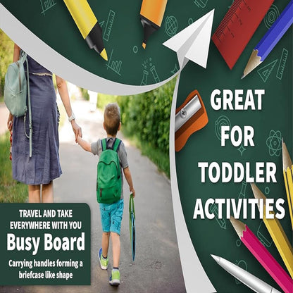 Vangoddy Portable Quiet Book for Toddlers, Perfect Screen-Free Toy for Kids, Travel Busy Board & Activity Center for Airplane & Car