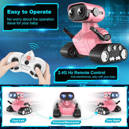 Hamourd Robot Toys for Boys Girls, Emo Robot with Walkie-Talkie Function, Gesture Sensing, Flexible Head & Arms, Programming Motion, Dance Moves, Music, Multi-Mode LED Eye, Toys for Ages