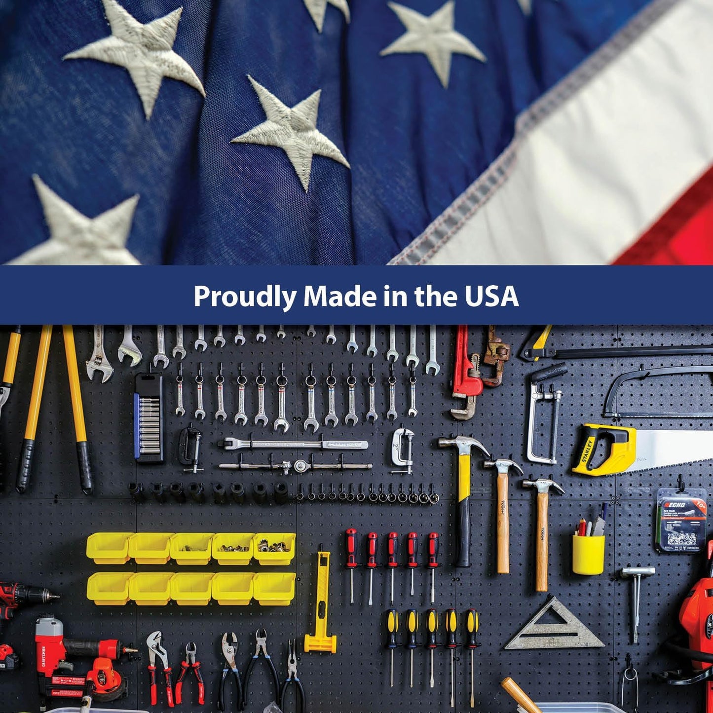 WallPeg 24" x 48" Garage Pegboard Kit (PK-3-B) with Peg Board Panels, Hooks for Tool Organizer, Garage Storage