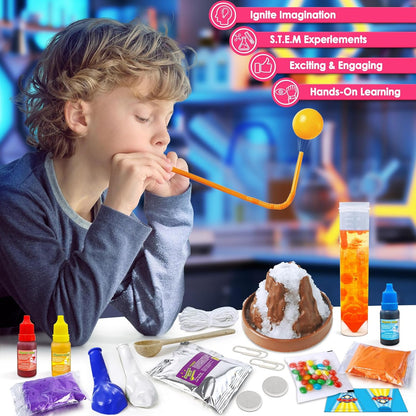 UNGLINGA 40+ Experiments Science Kit for Kids - Chemistry Set, Educational Toy Gift Idea for Boys and Girls Birthday Christmas S.T.E.M Scientist Learing Toy