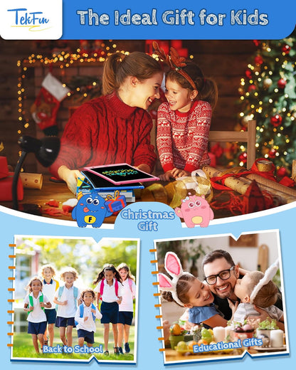 TEKFUN Kids Toys, 2Pcs LCD Writing Tablet with 4 Stylus, 8.5in Erasable Doodle Board Mess Free Drawing Pad for Kids, Car Trip Educational Toys Birthday for 3 4 5 6 7 Girls Boys