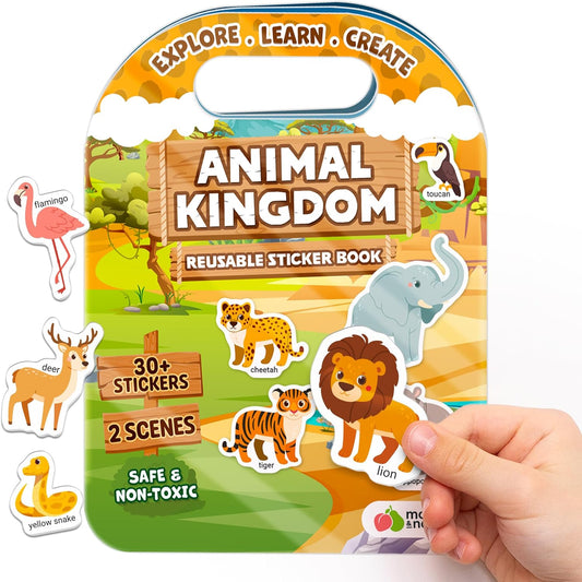 Sticker Book for Toddlers 1-3 - Reusable Sticker Book for Toddlers 2-4 Years, Stickers for Kids, Toddler Travel Toys, Airplane Toys for Toddler 1-3 - Birthday Gifts for 3 Year Old Boys, Girls 2-4