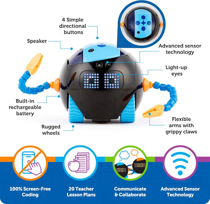 Learning Resources Cooper the STEM Robot, Coding Toy for Kids, Interactive STEM Robot for Classroom, Rechargeable Programming Toy, Ages 5+
