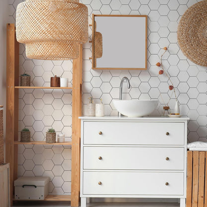 Yipscazo 10 Sheet Hexagon Peel and Stick Backsplash,Self Adhesive Luxury Faux Marble Tile, Asenka Beige Wall Tile for Kitchen, Stick on Backsplash Tiles for Bathroom,RV,Laundry