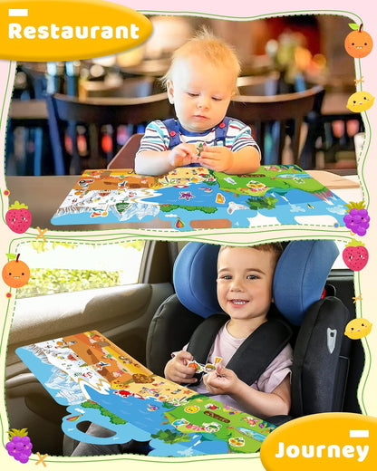 Benresive Reusable Sticker Books for Toddlers, Fun Travel Stickers for Kids, Toddler Sticker Book, Crafts Activities for Toddlers, 3 and Up Birthady Gifts - Vehicle