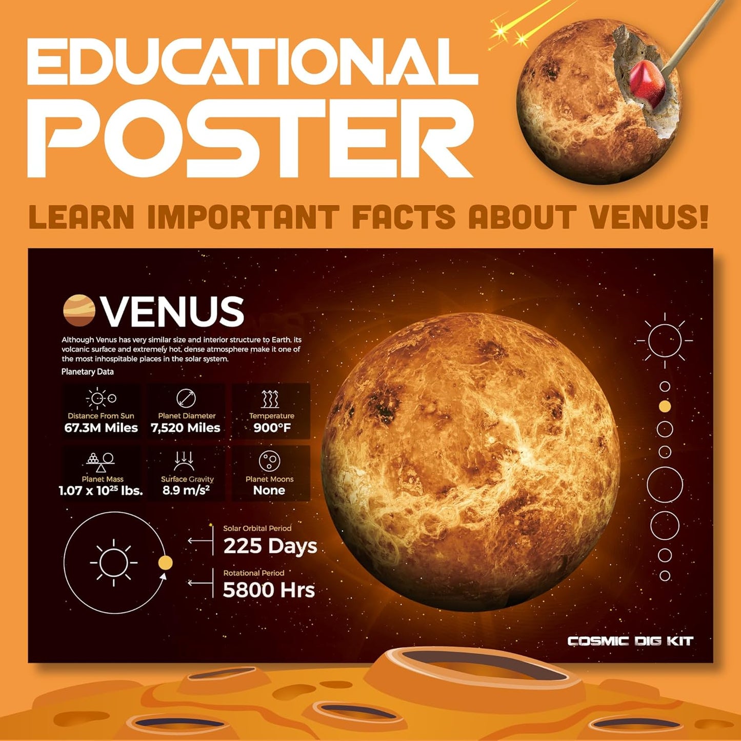 Cosmic Dig Kit by Big Discoveries - Explore The Planets of The Solar System with Gem & Fossil Excavation Kits for Kids | STEM Toy Science Dig Kits with Gemstones for Boys and Girls