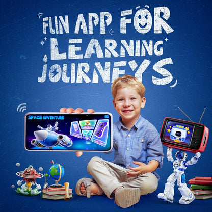 Ruko 6088 Robot toys for kids, Programmable Remote Gesture Sensing & APP Control, Interactive LED Face, Dancing Singing Rechargeable Smart Robot, Birthday Present for Age 3-6 Year Old Boys Girls, Blue