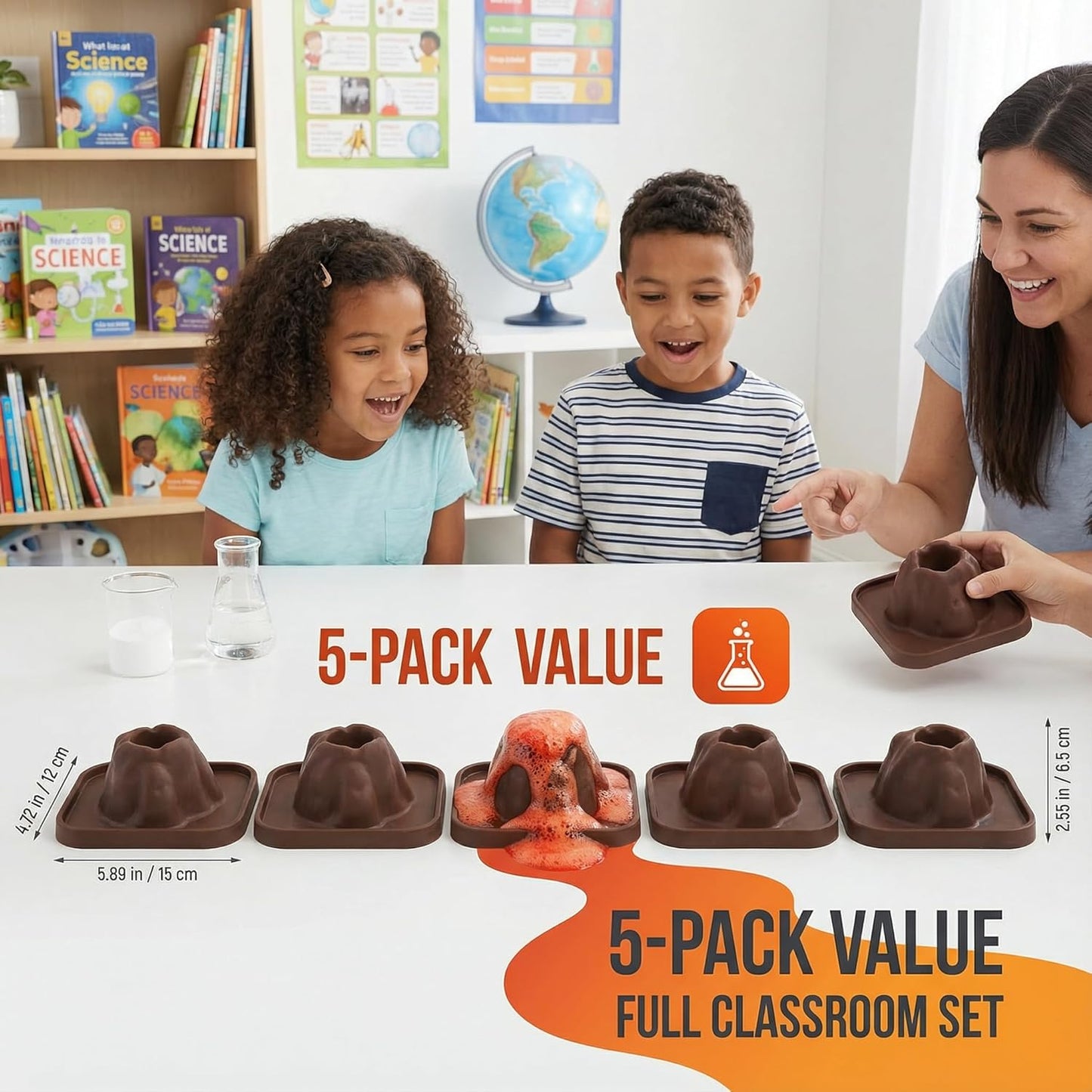 Toddmomy 5Pcs Volcanic Model Volcano Science Kit Eruption Toy DIY Demonstration Props Educational Craft Kits