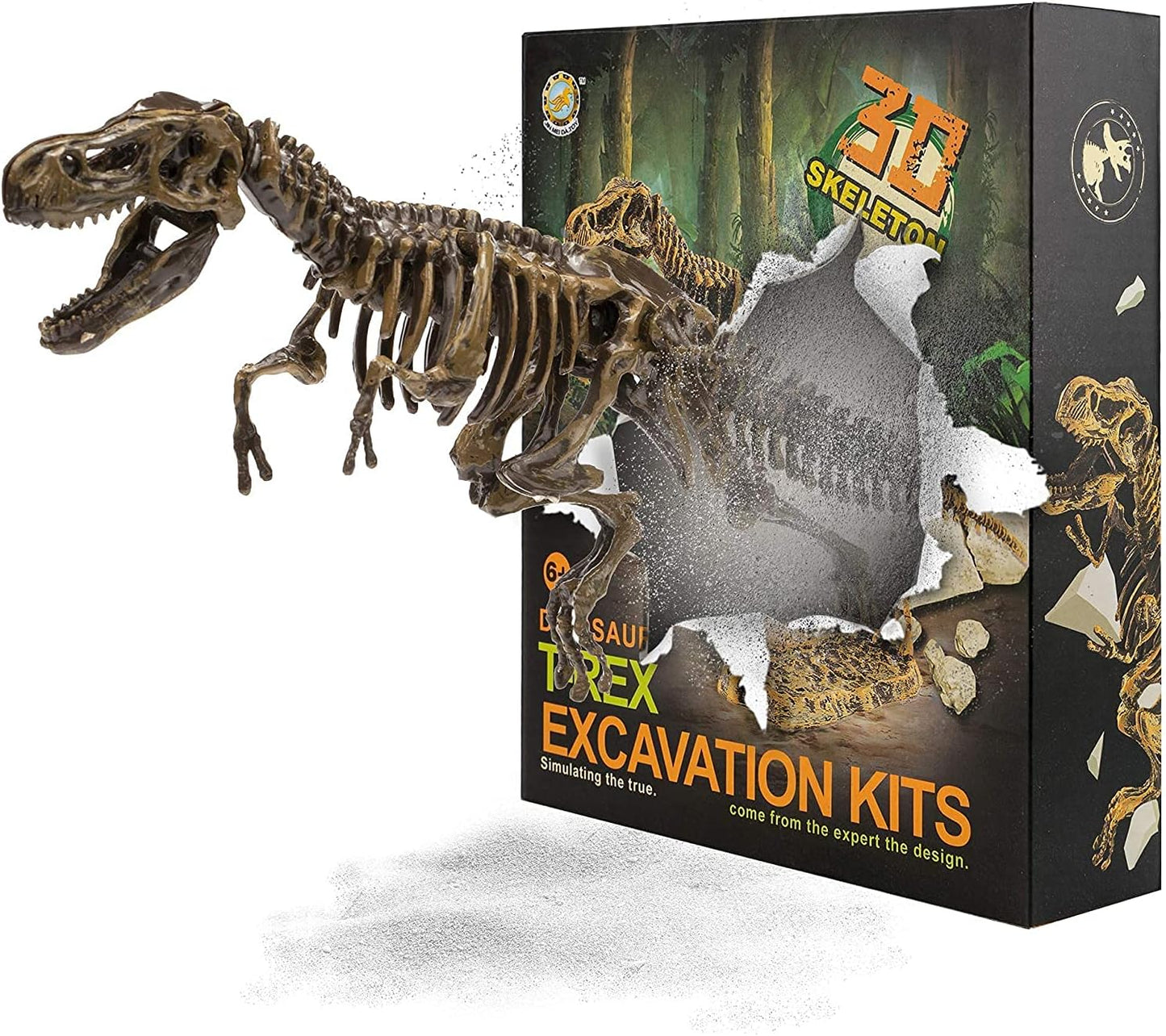 Dig & Discover Dino Tyrannosaurus Rex Dinosaur Skeleton 3D Fossil Bones Excavation, Science Educational Toy Kit for Kids, Children