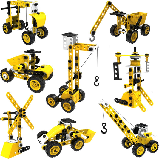MOBIUS Toys 12-in-1 STEM Construction Kit - 152-Piece Building Set for Kids Ages 4-12 - Educational Engineering Toy for Boys & Girls to Build Cars, Trucks, Motorcycles & More, Creative Learning Gift