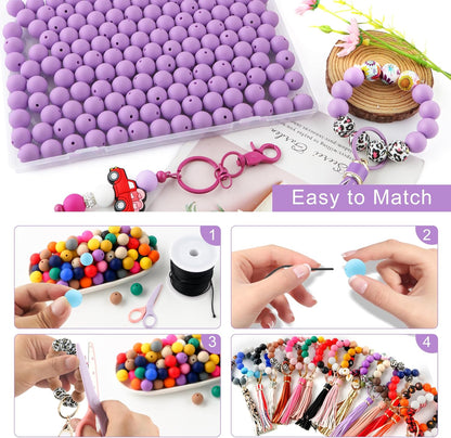 65Pcs 19mm Silicone Beads for Keychain Making Bracelet Necklace, Bulk Round Silicone Beads for Pens（Christmas Green） - Colors B