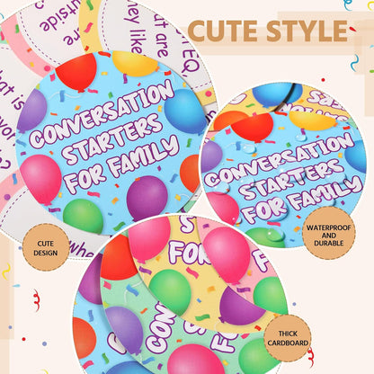Pasimy 100 Pcs Family Conversation Cards Bulk Kids Question Card Games Fun Conversation Starters Cards Game for Kid Adult Family Road Trips Build Parent Child Relationship