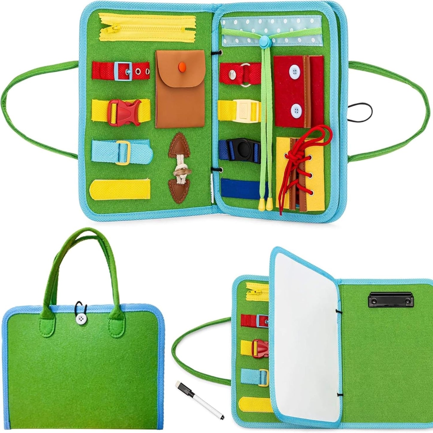 Vangoddy Portable Quiet Book for Toddlers, Perfect Screen-Free Toy for Kids, Travel Busy Board & Activity Center for Airplane & Car