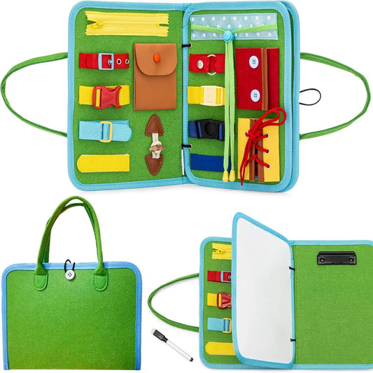 Vangoddy Portable Quiet Book for Toddlers, Perfect Screen-Free Toy for Kids, Travel Busy Board & Activity Center for Airplane & Car