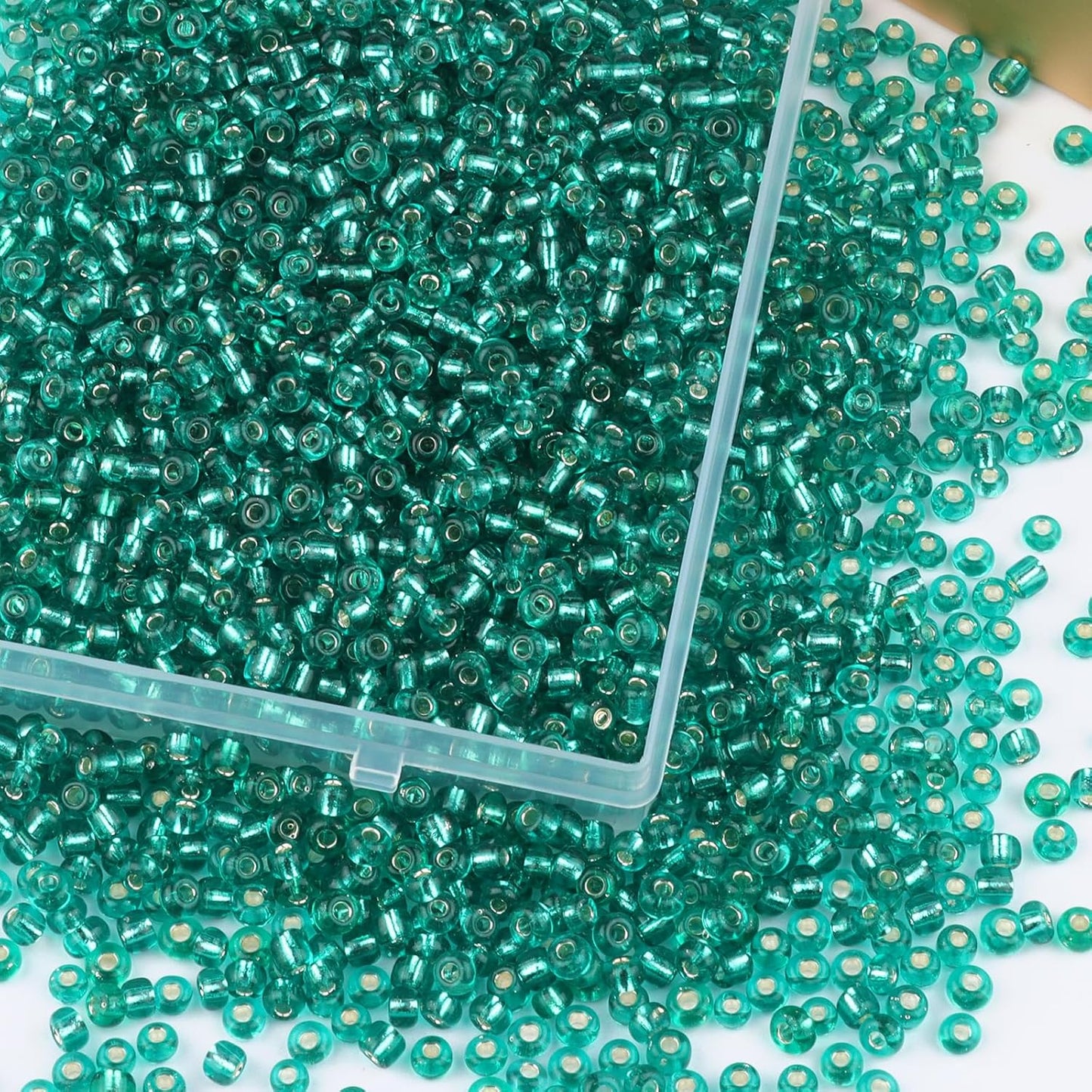 10100 Pcs Size 11/0 Glass Seed Beads, 2 mm Dark Green Small Mini Spacer Loose Pony Beads for Jewelry Making and DIY Crafts - Colors B