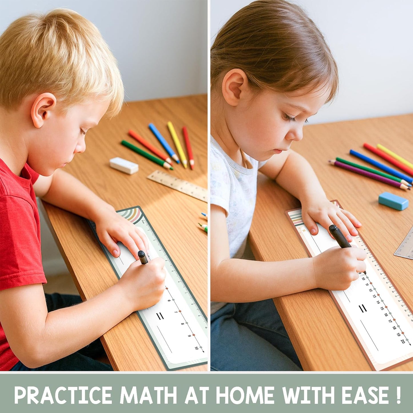 26 Pack Boho Number Line Dry Erase Boards Cards, 14"x4", Double-Sided, 0-10 on One Side & 0-20 on Other Side, Math Manipulatives for Student, Education Classroom Must Haves