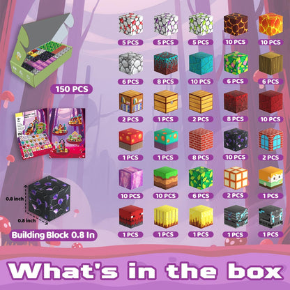 Magnetic Blocks Toys for Kids, 100 PCS Building Blocks Cubes, Stacking Magnetic Tiles Toys for Kids Toddlers Boys Girls Ages 3 4 5 6 7 8-12 Birthday Gifts Party Supplies (Underworld)