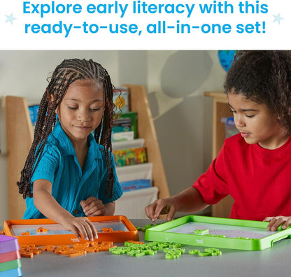 hand2mind Alphabet Word Work Small Group Set, Lowercase Magnetic Letters, Magnetic Letter Trays, Phonics Manipulatives, Phonemic Awareness Activities, Science of Reading Classroom Materials (Set of 6)