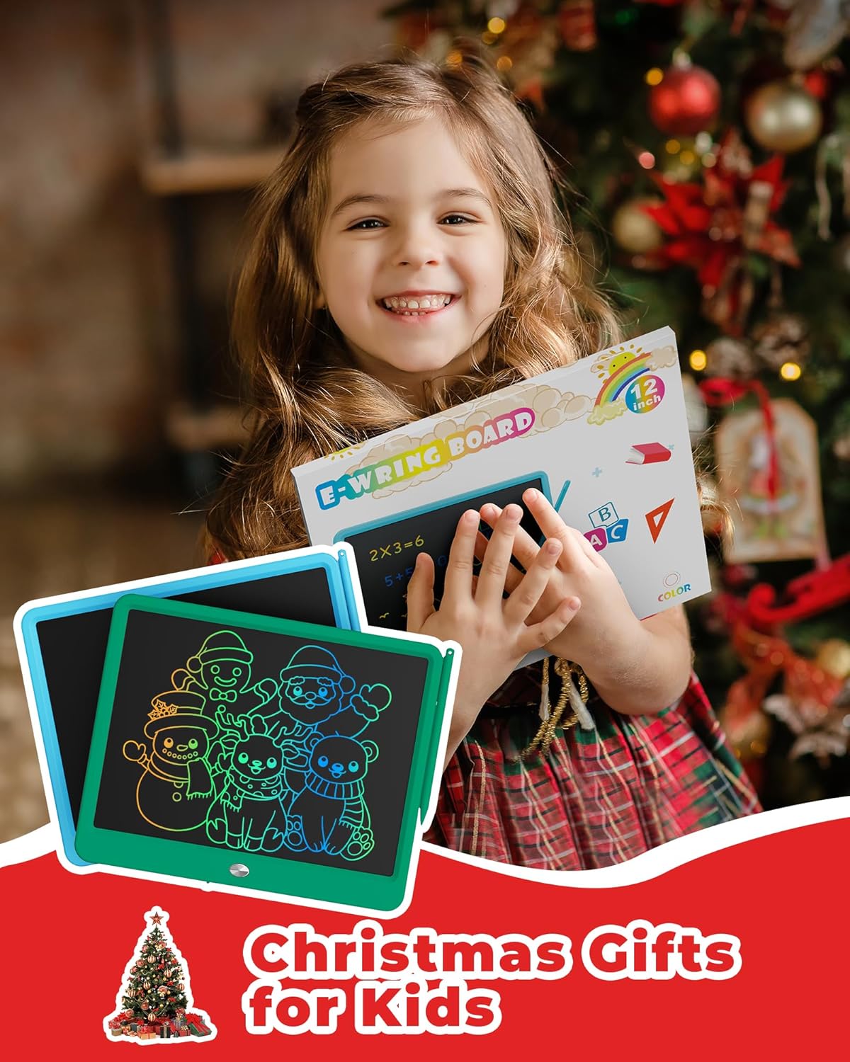 KOKODI 15 Inch LCD Writing Tablet with Anti-Lost Stylus, Erasable Doodle Board Colorful Toddler Drawing Pad, Car Travel School Games Toys for 3 4 5 6 7 8 Kids, Birthday Gift for Girls Boys Blue