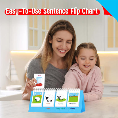 CVC Word Flip Chart - Double Sided 40 Short Vowel Word Flashcards, Freestanding, Educational Learning Tool for School Supplies