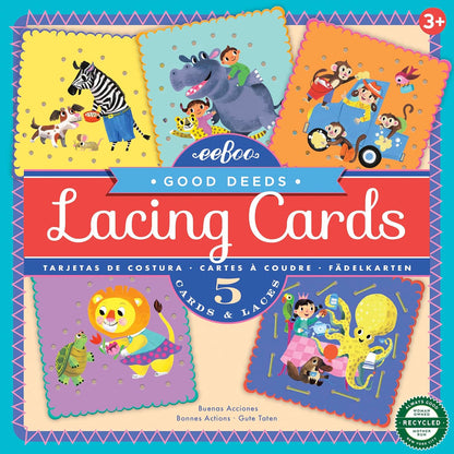 eeBoo Good Deeds Lacing Cards/Set of 5 Cards/Ages 5+